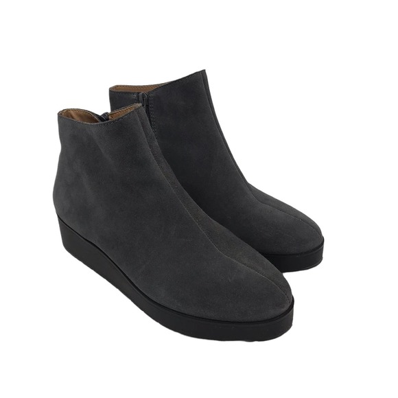 Lucky Brand Karmeya Suede Leather Grey Platform Waterproof Ankle Bootie … - Picture 2 of 10